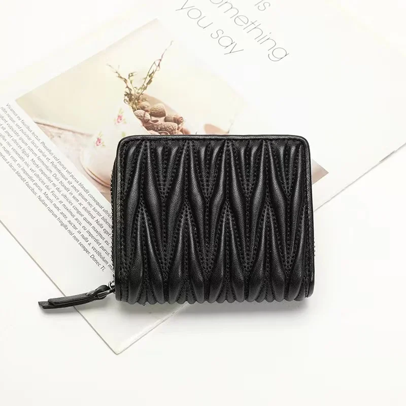 Luxury Quilted Bags - Véritable agneau pli conception dames court