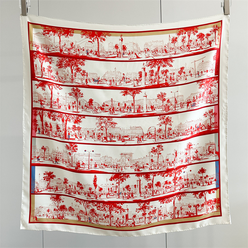 Luxury Bags Hong Kong - Foulard en Soie Rouge de Luxe