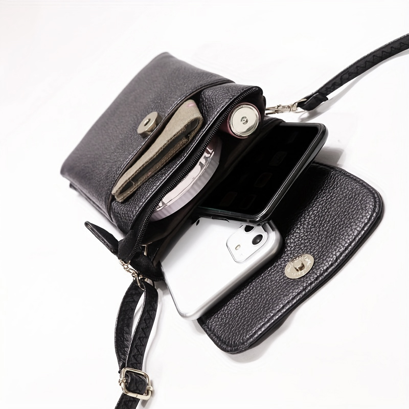 Wristlet Wallet Zipper - Sac à bandoulière en cuir pour